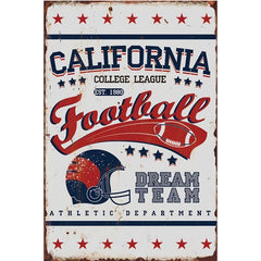 Classic European & American Metal Sign Rugby Mural