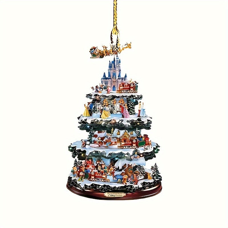 Flat 2D Acrylic Christmas Tree Pendant - Holiday Wishes & Festive Atmosphere