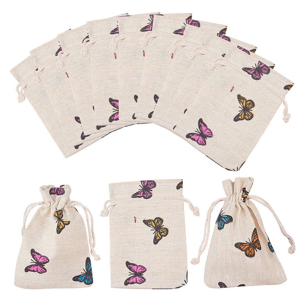 50pcs Polycotton Polyester Cotton Drawstring Bags Gift Bags Jewelry Pouches