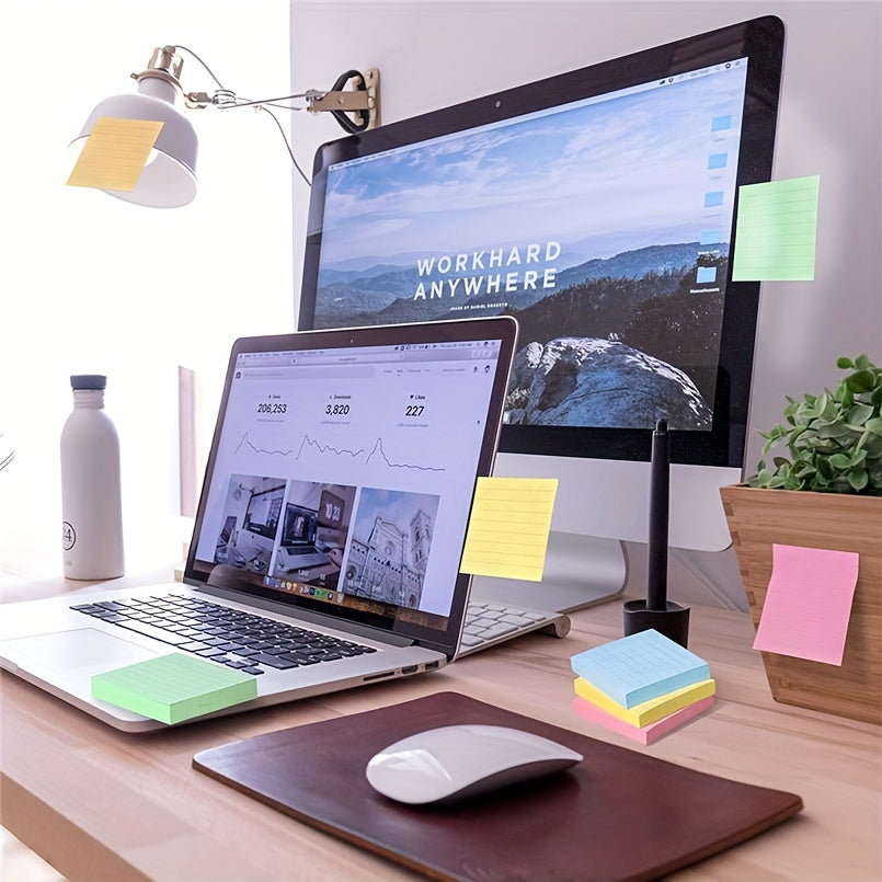 10 Pastel Lined Sticky Note Pads for Home Office School