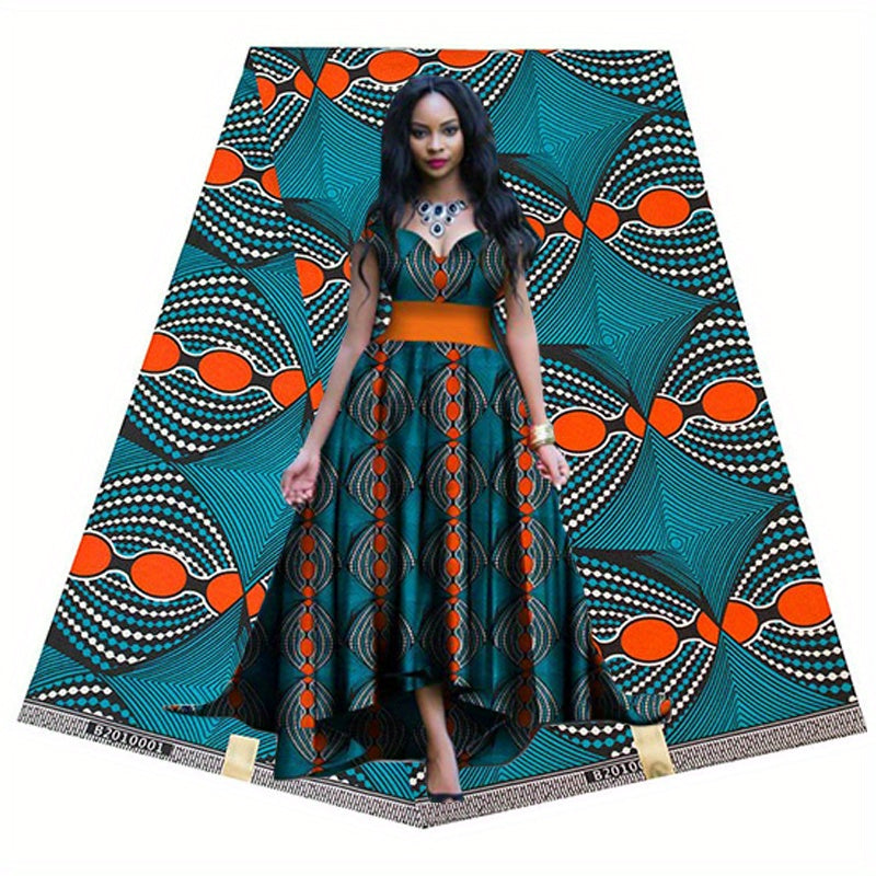 6yard 548 Poly African Print Fabric Geometric Pattern Double sided Printed Cloth