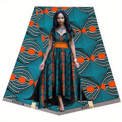 6yard 548 Poly African Print Fabric Geometric Pattern Double sided Printed Cloth