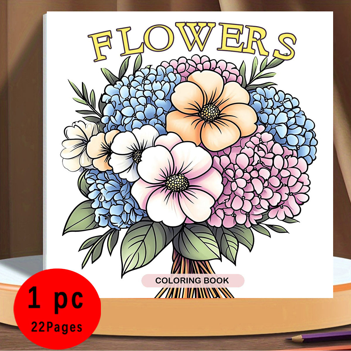 Floral Coloring Book for Adults & Teens - Hydrangeas, Roses, Daisies