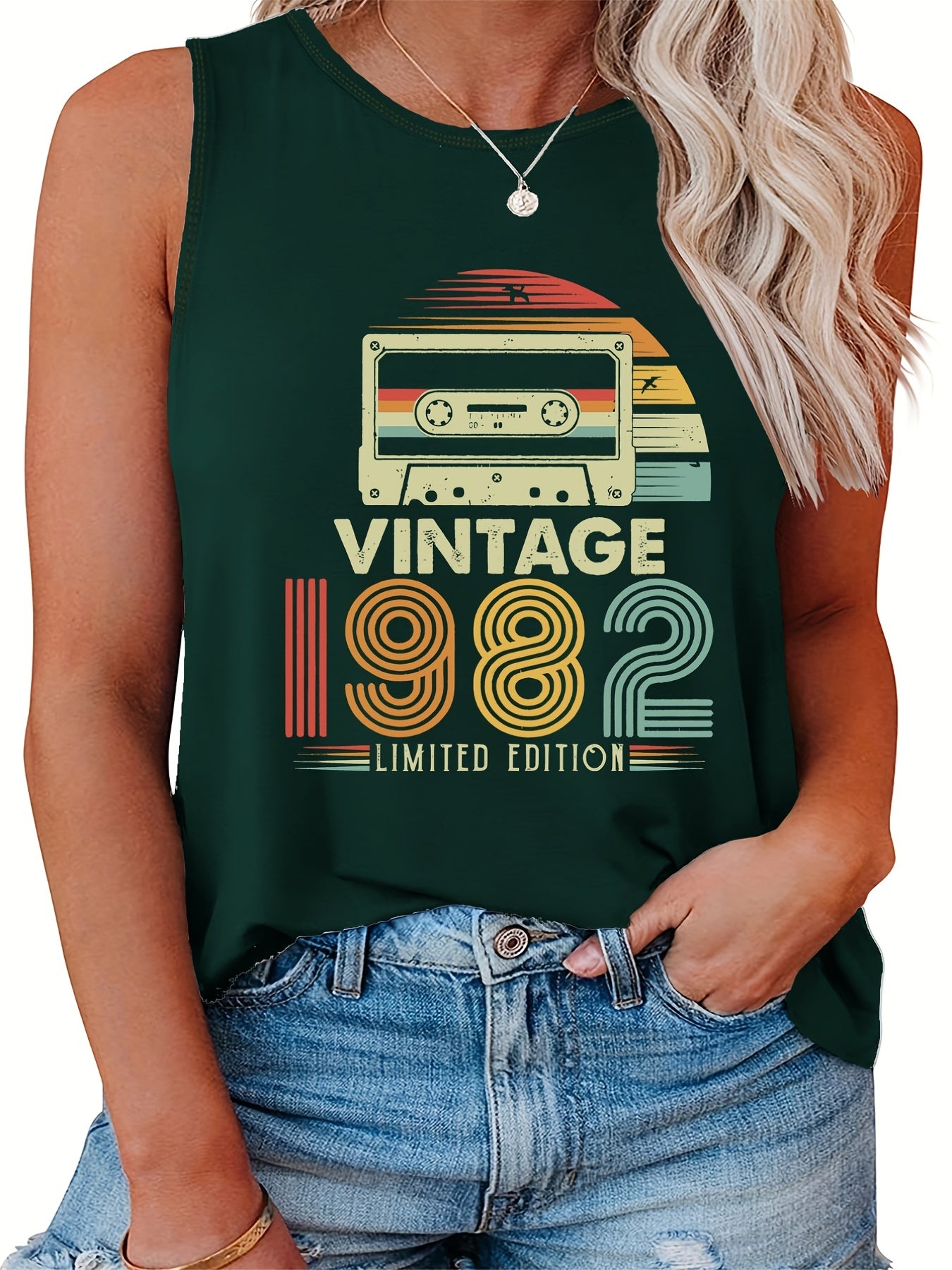  Women's Graphic Print Tank Top