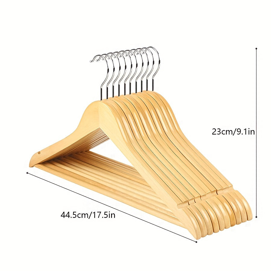 5pcs Non Slip Wooden Hangers Pants Coat Dress Drying Racks Holder