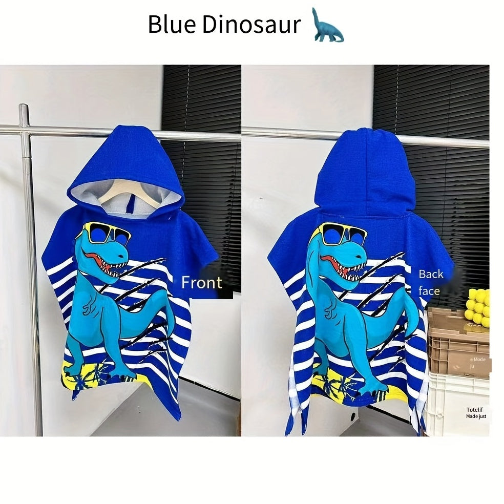 Cartoon Printed Hooded Bathrobe Wearable Wrap Towel