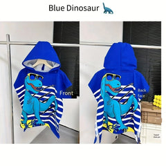 Cartoon Printed Hooded Bathrobe Wearable Wrap Towel