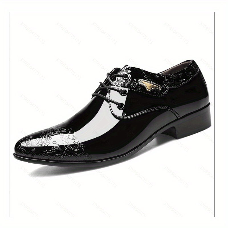Men's Carved Pointed Toe Oxford Derby Formal Dress Shoes