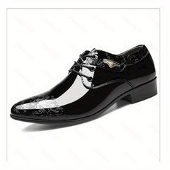 Men's Carved Pointed Toe Oxford Derby Formal Dress Shoes