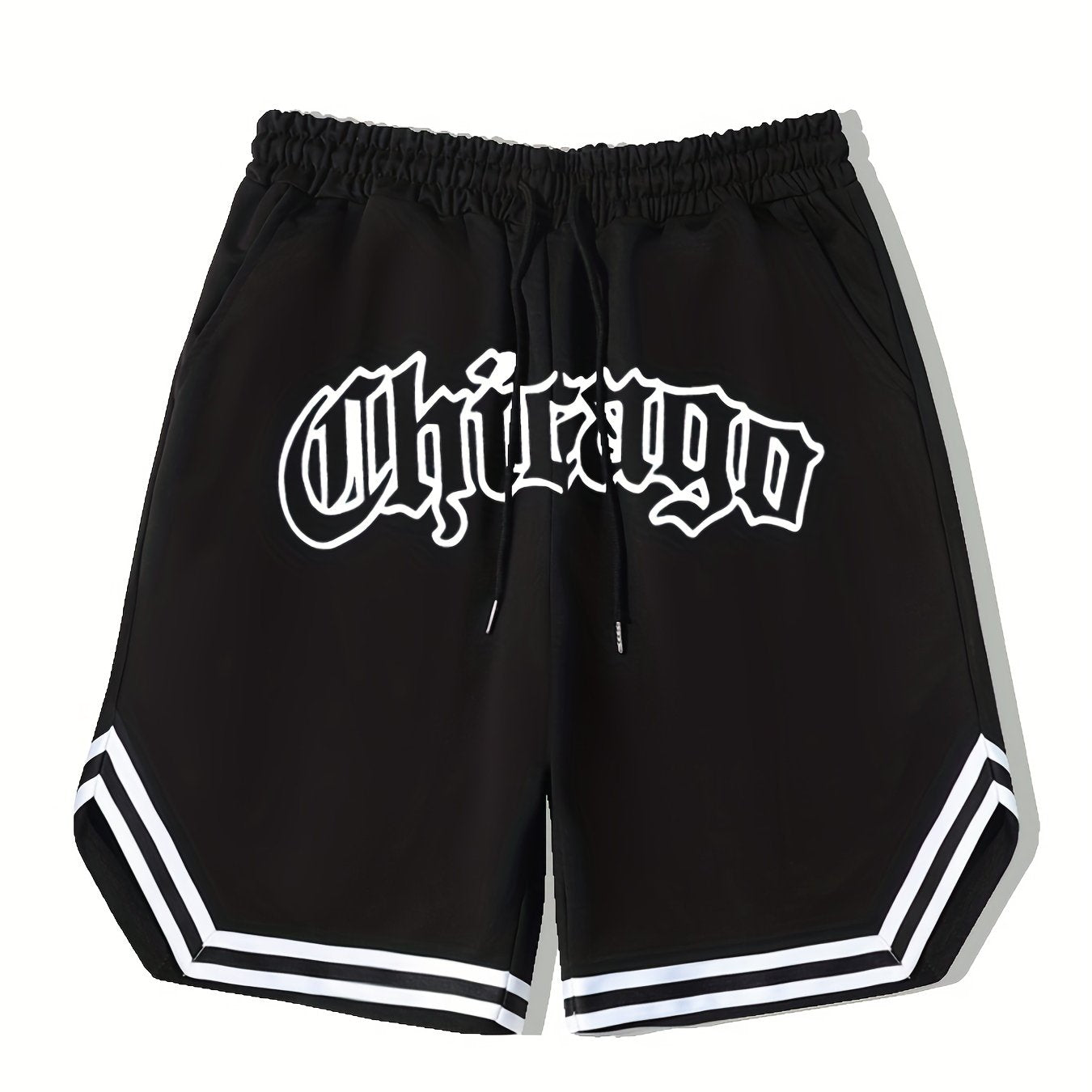 Men's Chicago Graphic Drawstring Stretchy Short Pants