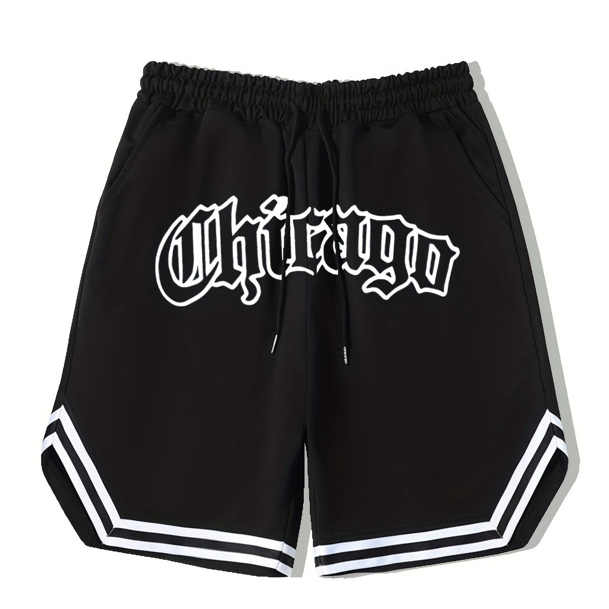 Men's Chicago Graphic Drawstring Stretchy Short Pants