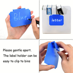 10pcs Removable Basket Labels Clip On For Kitchen Storage Rack