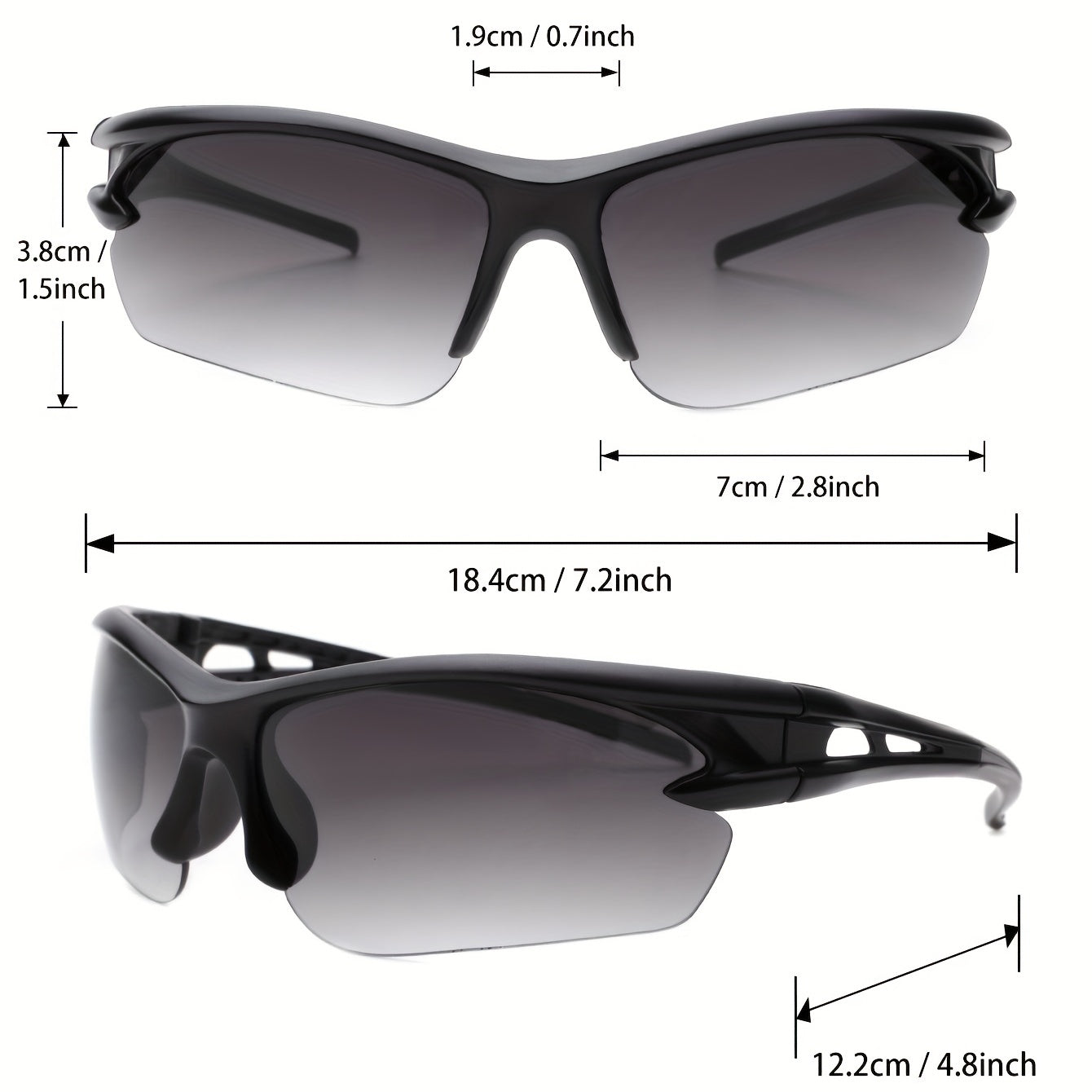 Y2K Wrap Around Sports Sunglasses Unisex Outdoor Shield Glasses UV400