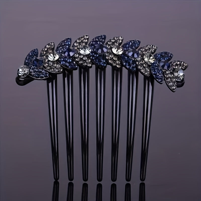 Wheat Shape Rhinestone Hair Comb Insert Hair Headdress