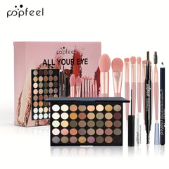 Makeup Set Eyeshadow Palette Eyeliner Eyebrow Pen Mascara Brushes All In One