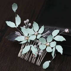 Rhinestone & Faux Pearl Hair Comb Bridal Headpiece