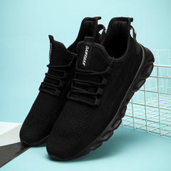 Breathable Knitted Running Shoes Lace Up Sneakers Women's Footwear