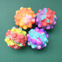 4pcs Portable Kids Silicone Toy Balls, Air Valve for Shrinking, Stress Relief
