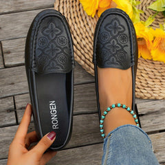 Women's Floral Embroidered Slip On Soft Sole Shoes