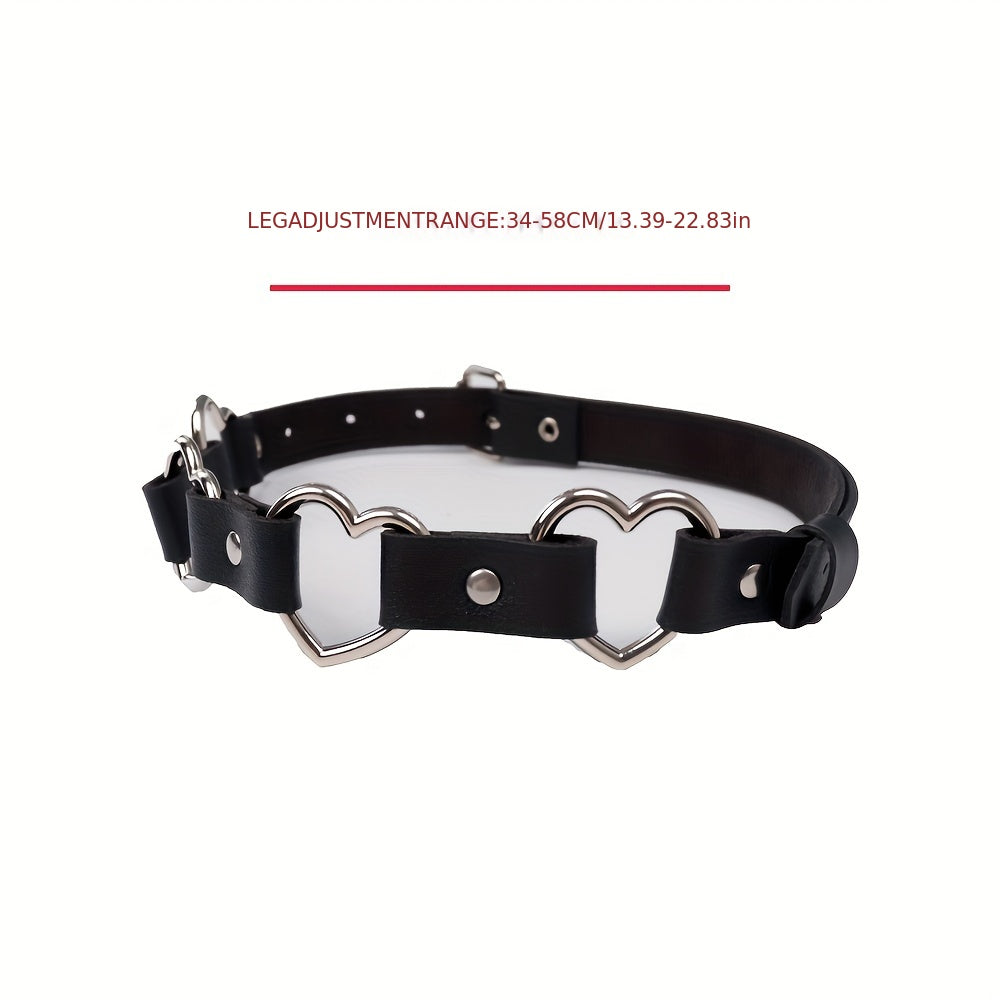 Punk Heart Garter Leg Ring Rivet Thigh Harness Belt