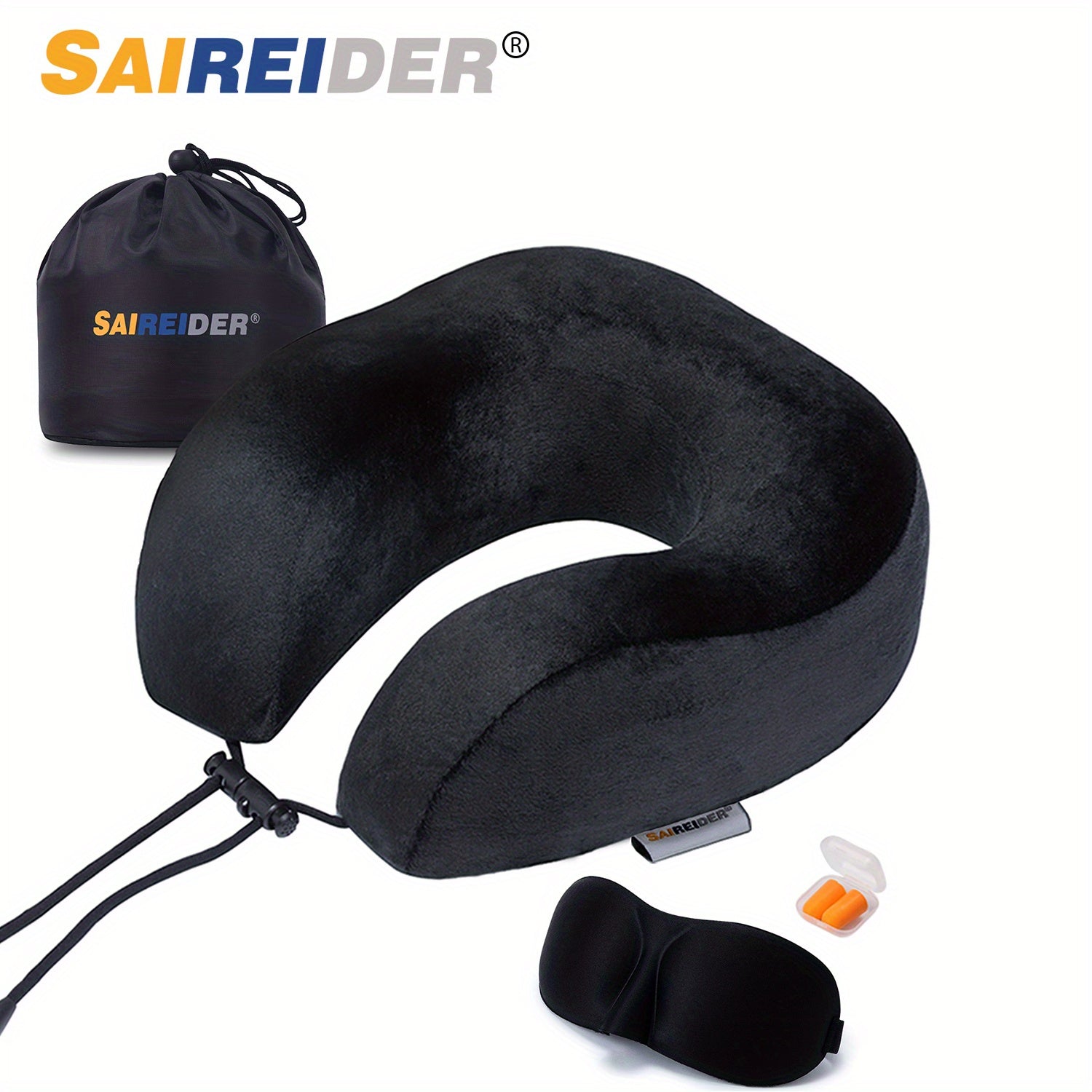 Memory Foam Travel Neck Pillow with Adjustable Support