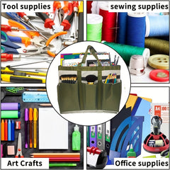 Large Capacity Green Storage Tote Bag for Art, Craft, Sewing, Medical, Books