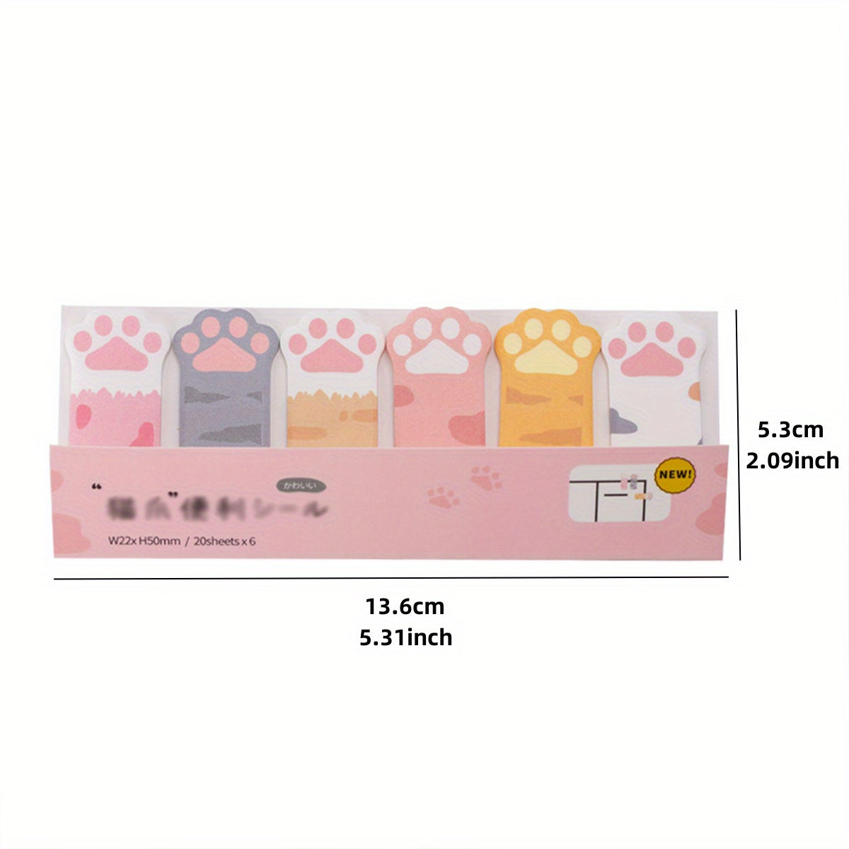 Cartoon Cat's Paw Sticky Notes Memo Pads 120 Sheets