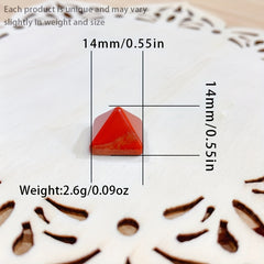 14mm Crystal Pyramid Carving Healing Stones Colorful Reiki Handicraft