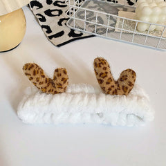 Leopard Antlers Makeup Headband Plush Hairband
