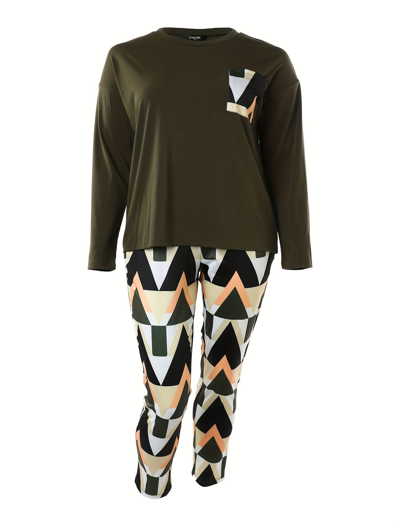  Geo Print Tee & Leggings Set