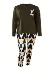  Geo Print Tee & Leggings Set