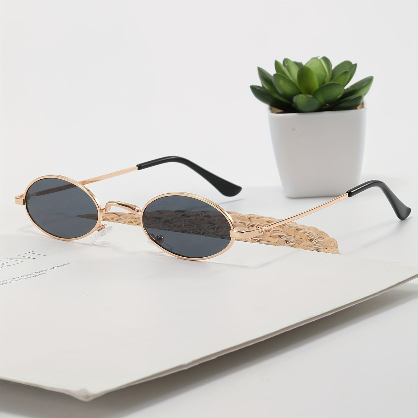 Oval Metal Sunglasses Retro Steampunk Anti Glare UV400