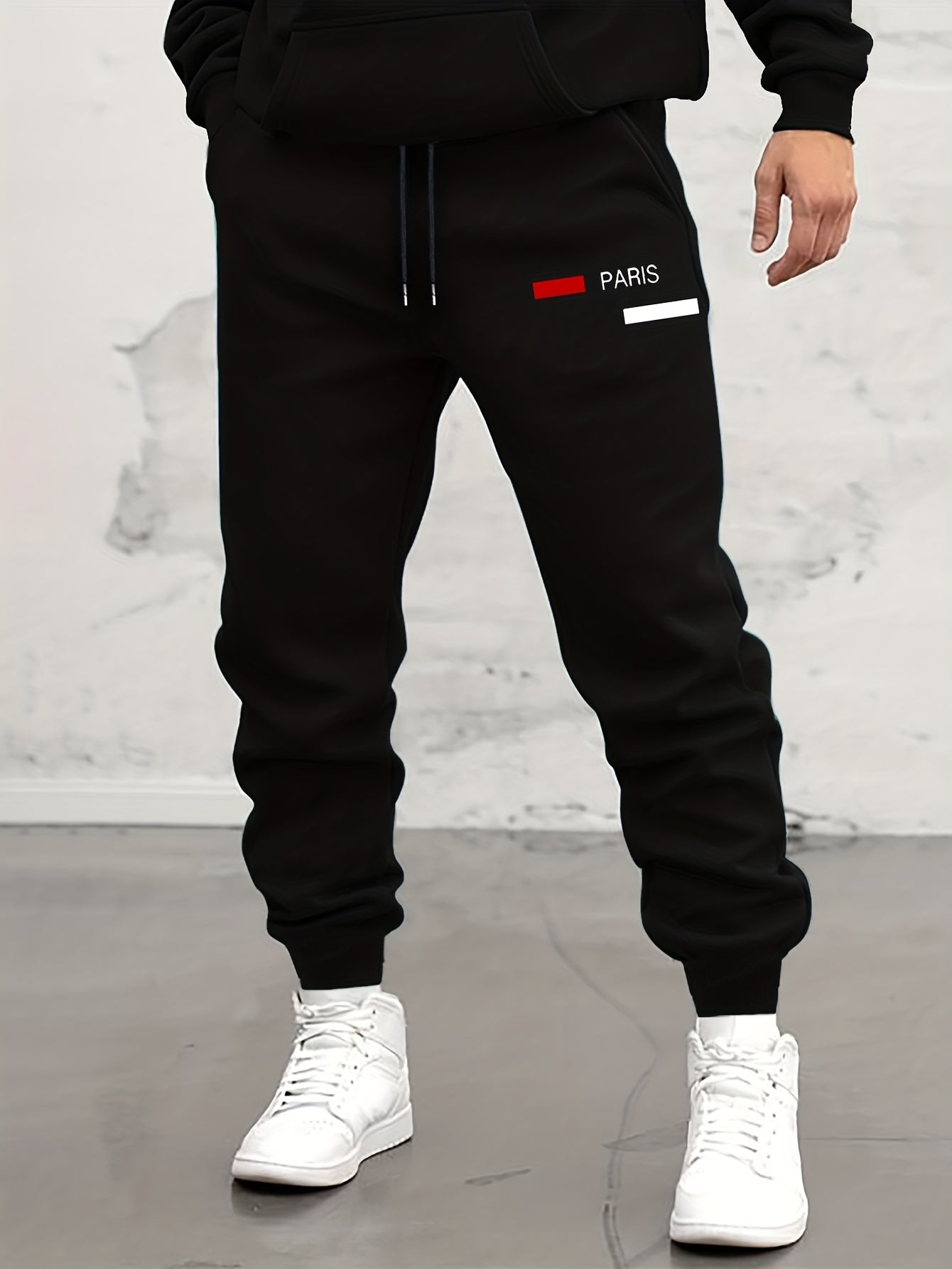 Pattern Print Drawstring Sweatpants Loose Fit Pants Men's Casual Joggers