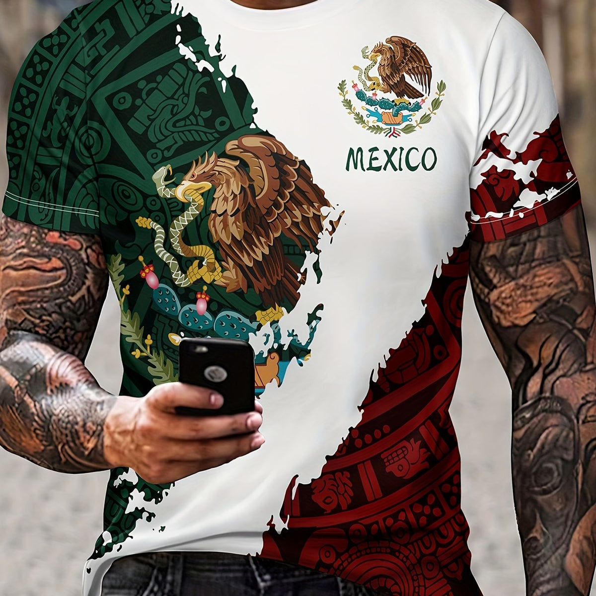 Mexican Theme 3D Digital Pattern Print Men's Graphic T shirt