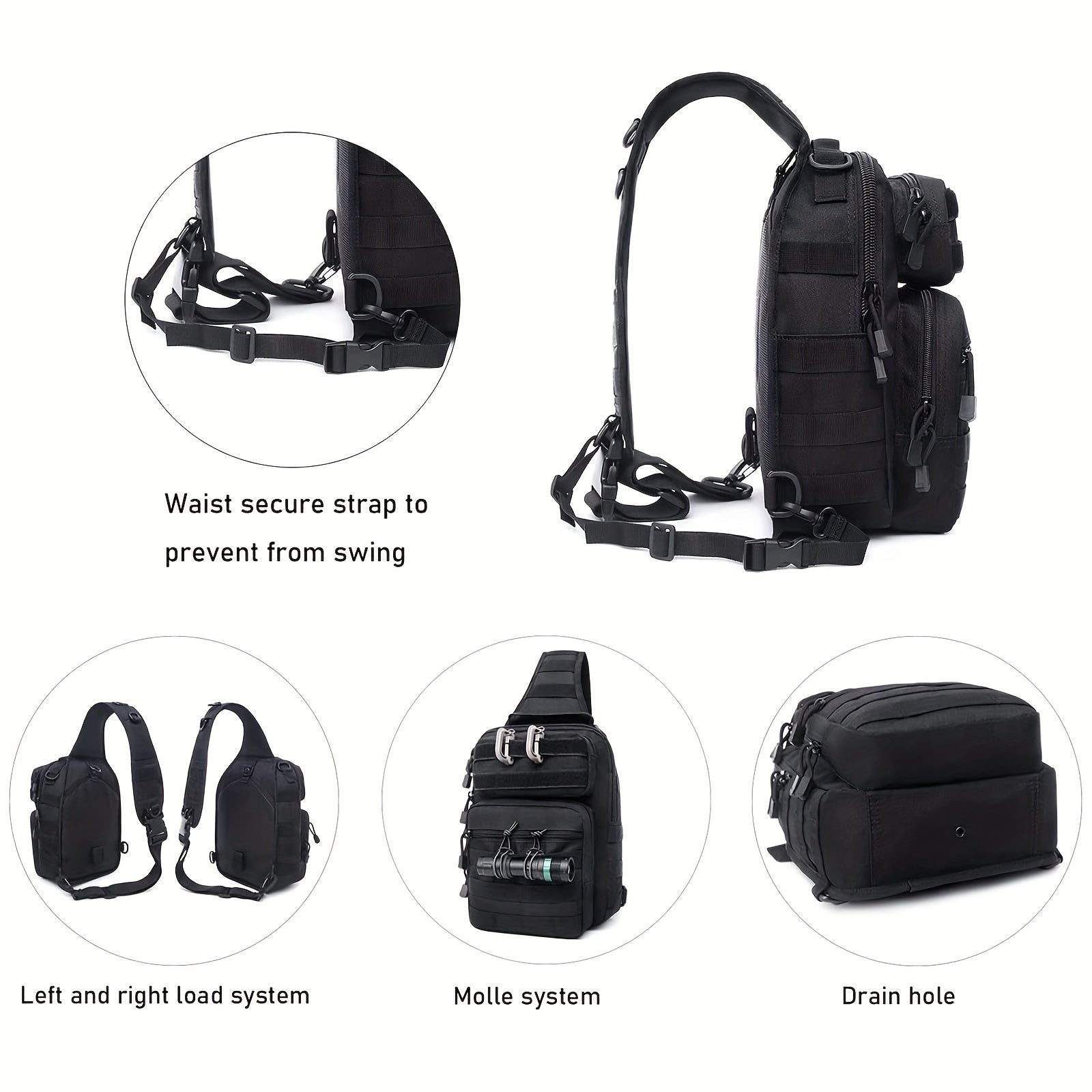 Sling Bag Molle Backpack with Shoulder Strap