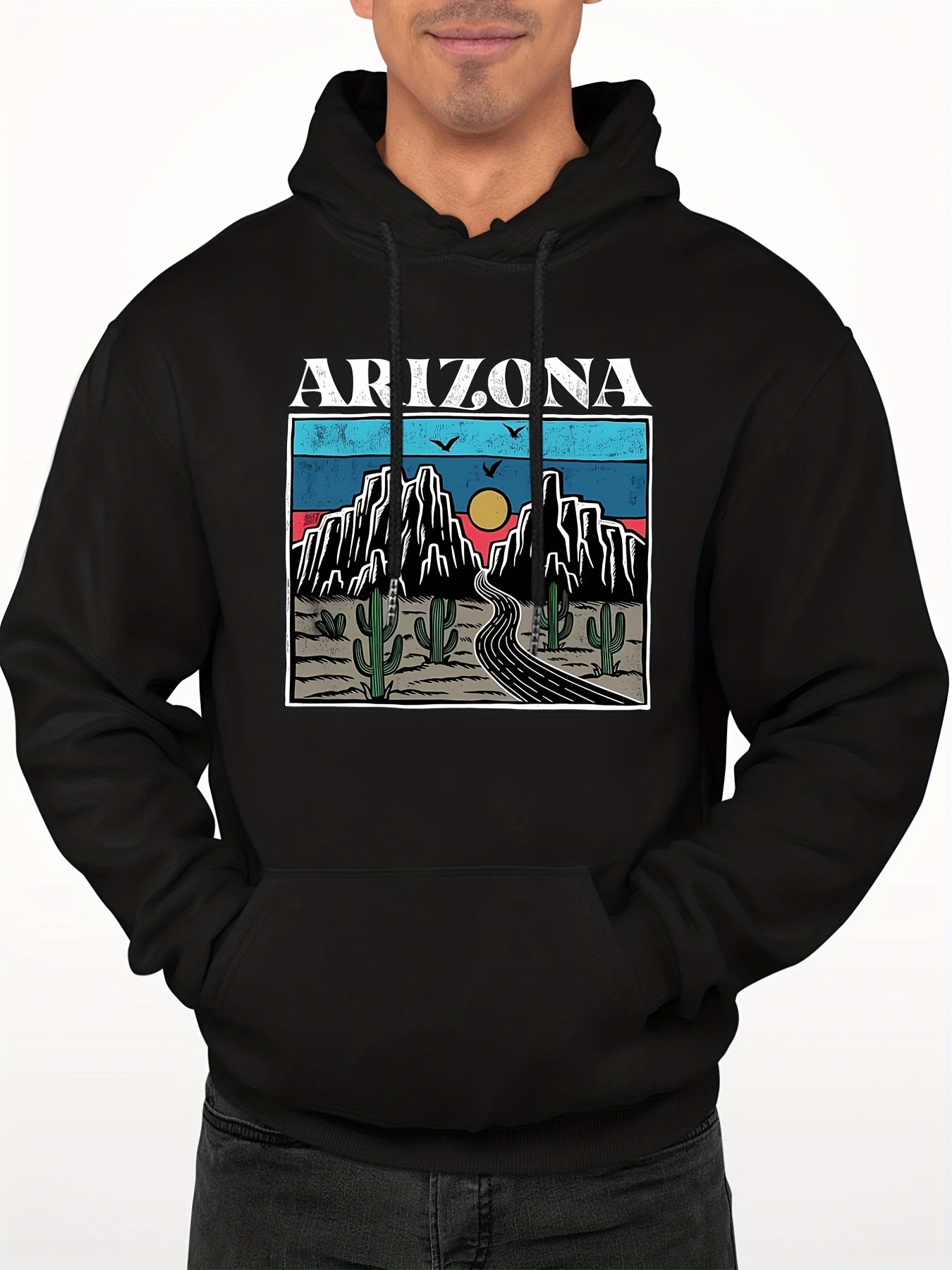 'Arizona' Print Hoodie Men's Casual Pullover Hooded Sweatshirt