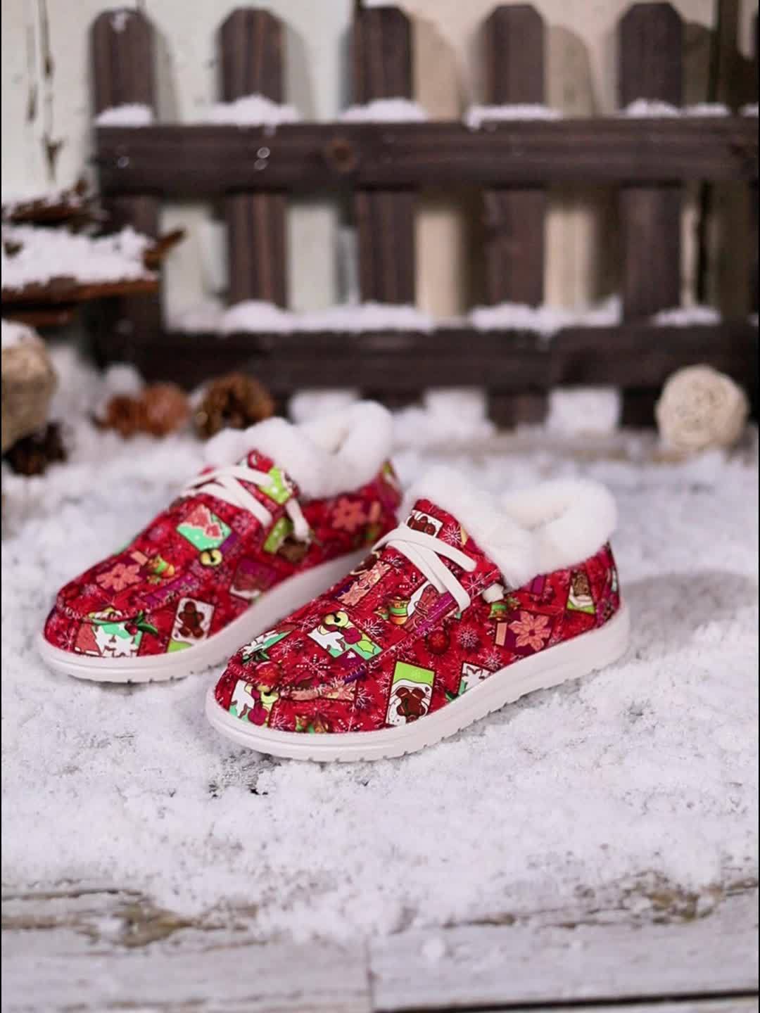Women's Christmas Style Snow Boots Non Slip & Warm