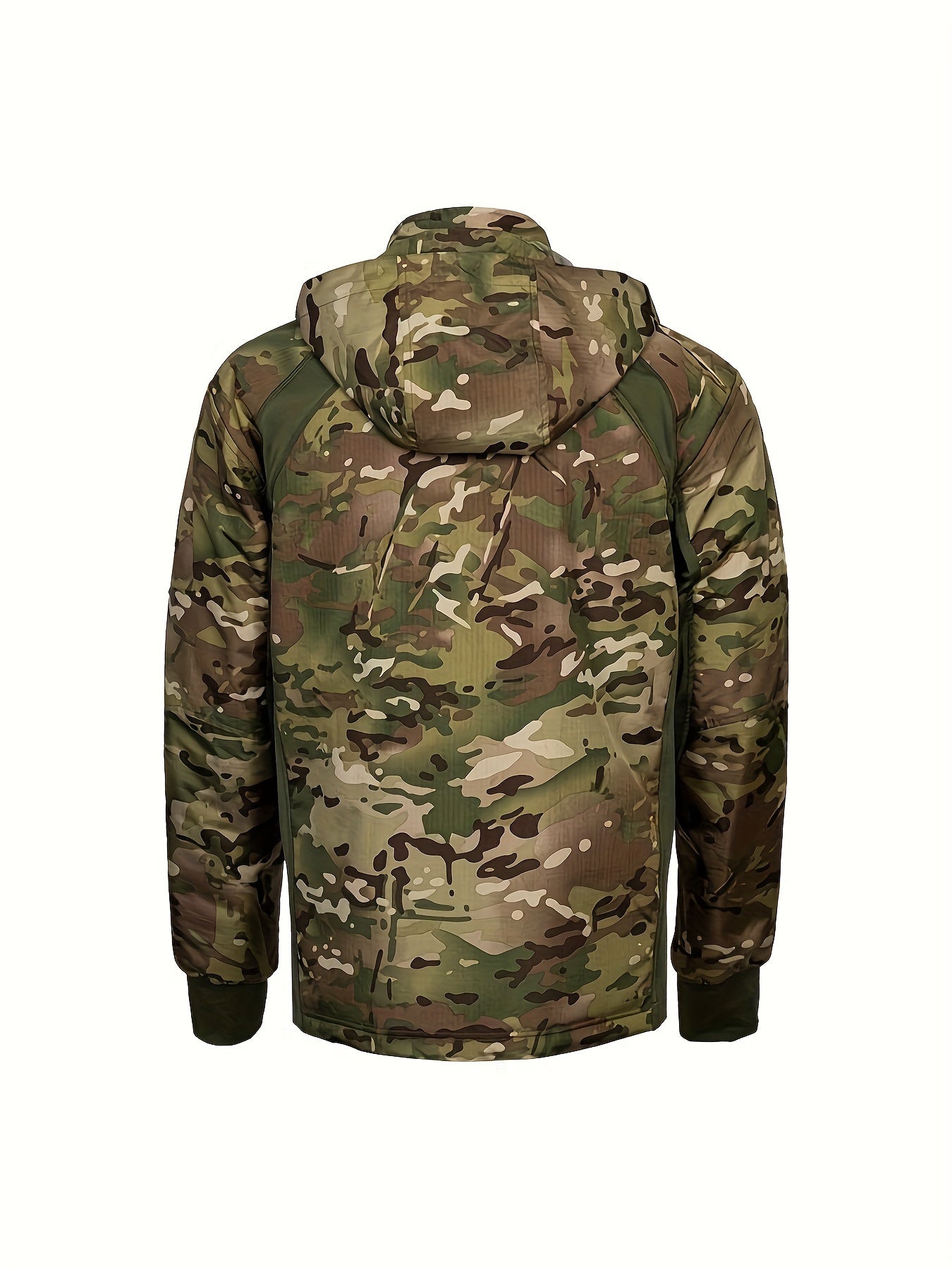 Men's Camo Waterproof Hooded Jacket - Outdoor Active Zip Up