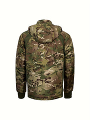 Men's Camo Waterproof Hooded Jacket - Outdoor Active Zip Up