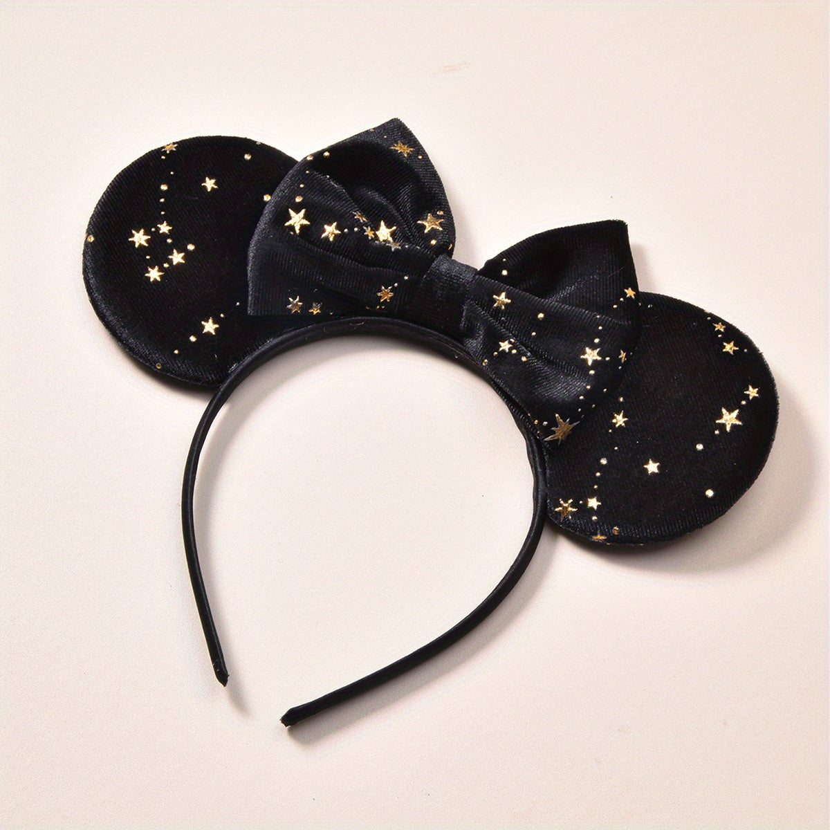 Girls Velvet Cloth Bronzing Pentagram Ears Hair Hoop Dress Up Hair Accessories