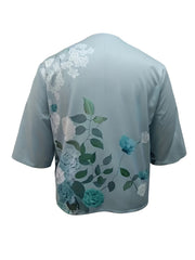  Casual Blouse Women's Plus Floral Print Half Sleeve V Neck