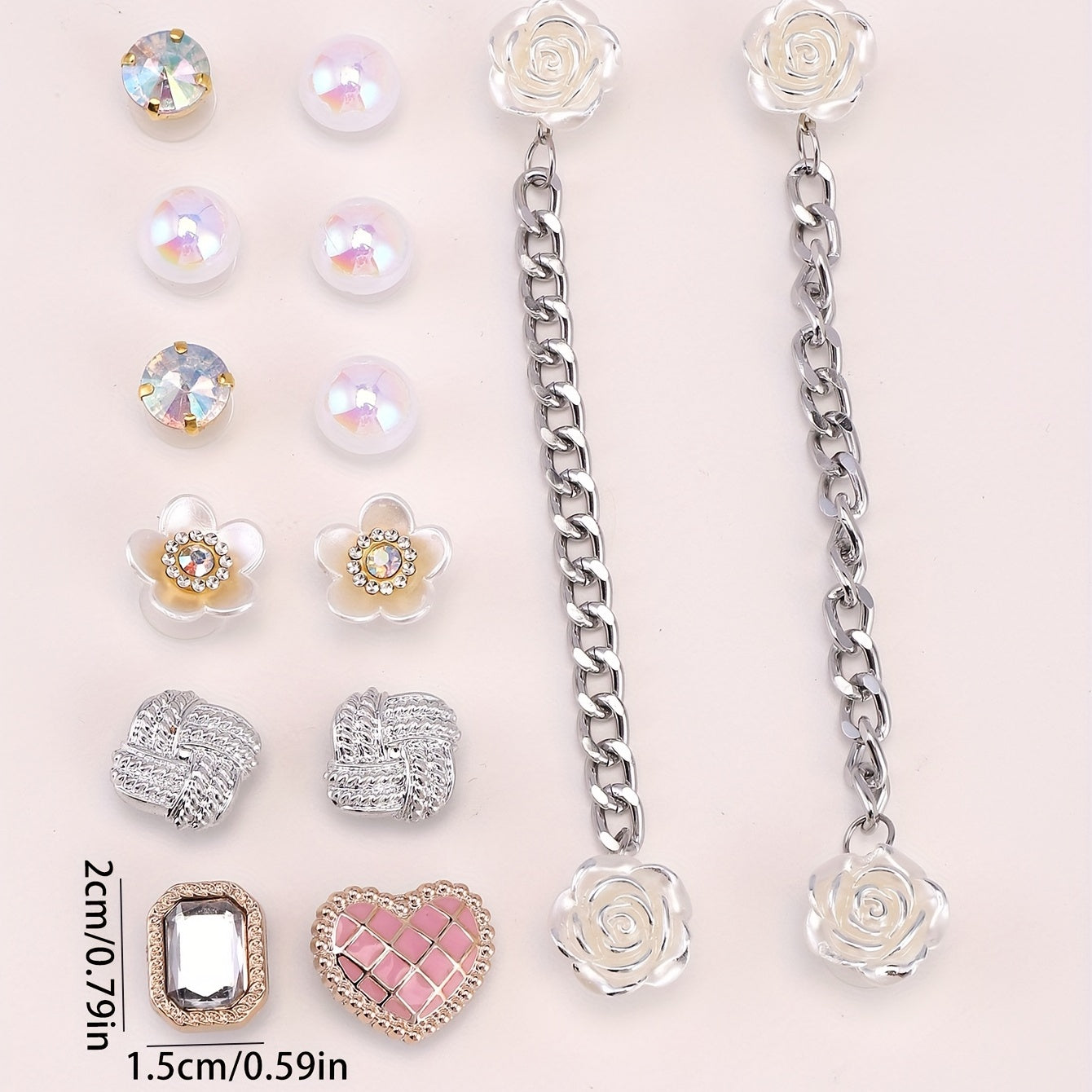 14pcs Street Style Clogs Buckle Punk DIY Shoes Charms Decoration