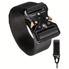 Men's Military Tactical Belt Nylon Web Work Gear Key Hook Set Heavy Duty Buckle