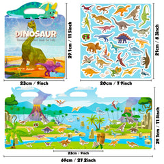 1pc Dinosaur Reusable Sticker Book for Kids Silicone Animal Prints