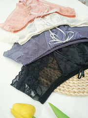 4pcs Lace Stitching Briefs Comfy Intimates Panties Women's Lingerie