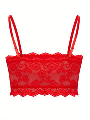  Lace Square Neck Solid Bralette