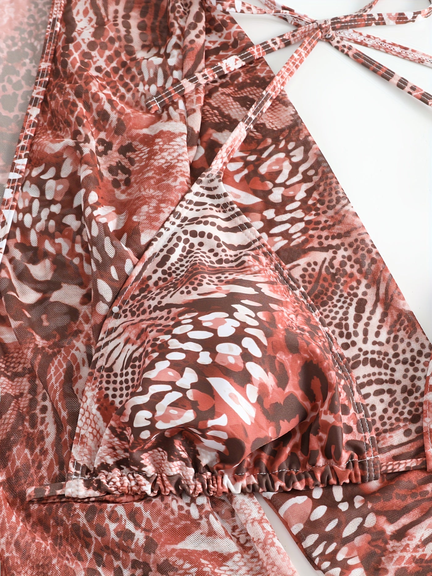  Tie Dye Bikini Set with Long Sleeve Cover Up