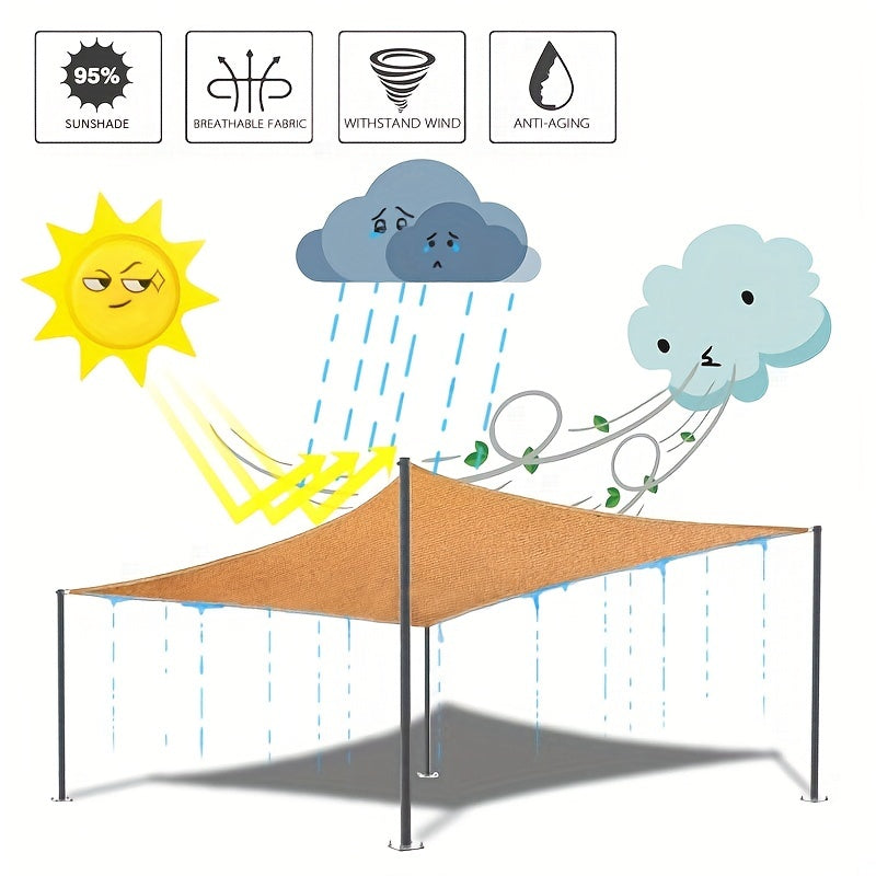 Waterproof Triangular Sun Shade Sail for Patio Garden Backyard and Carport