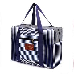Foldable Carry On Travel Duffel Bag Lightweight Stripes Print Storage Weekender