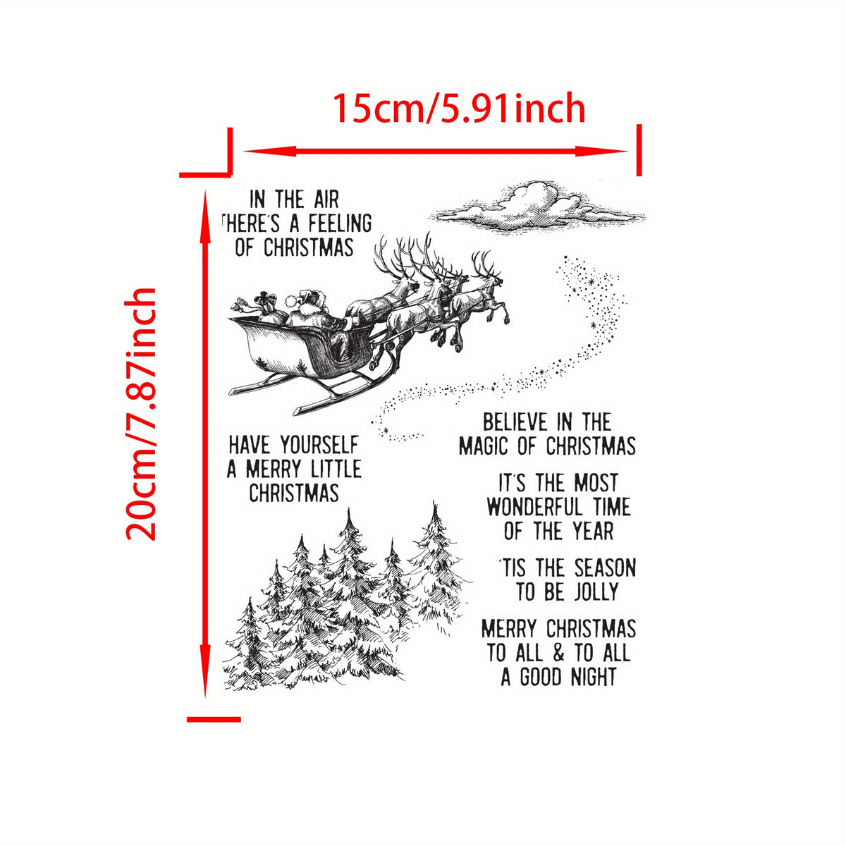 1pc Christmas Reindeer Stamps Scrapbooking Paper Craft Album Card Punch Stamps